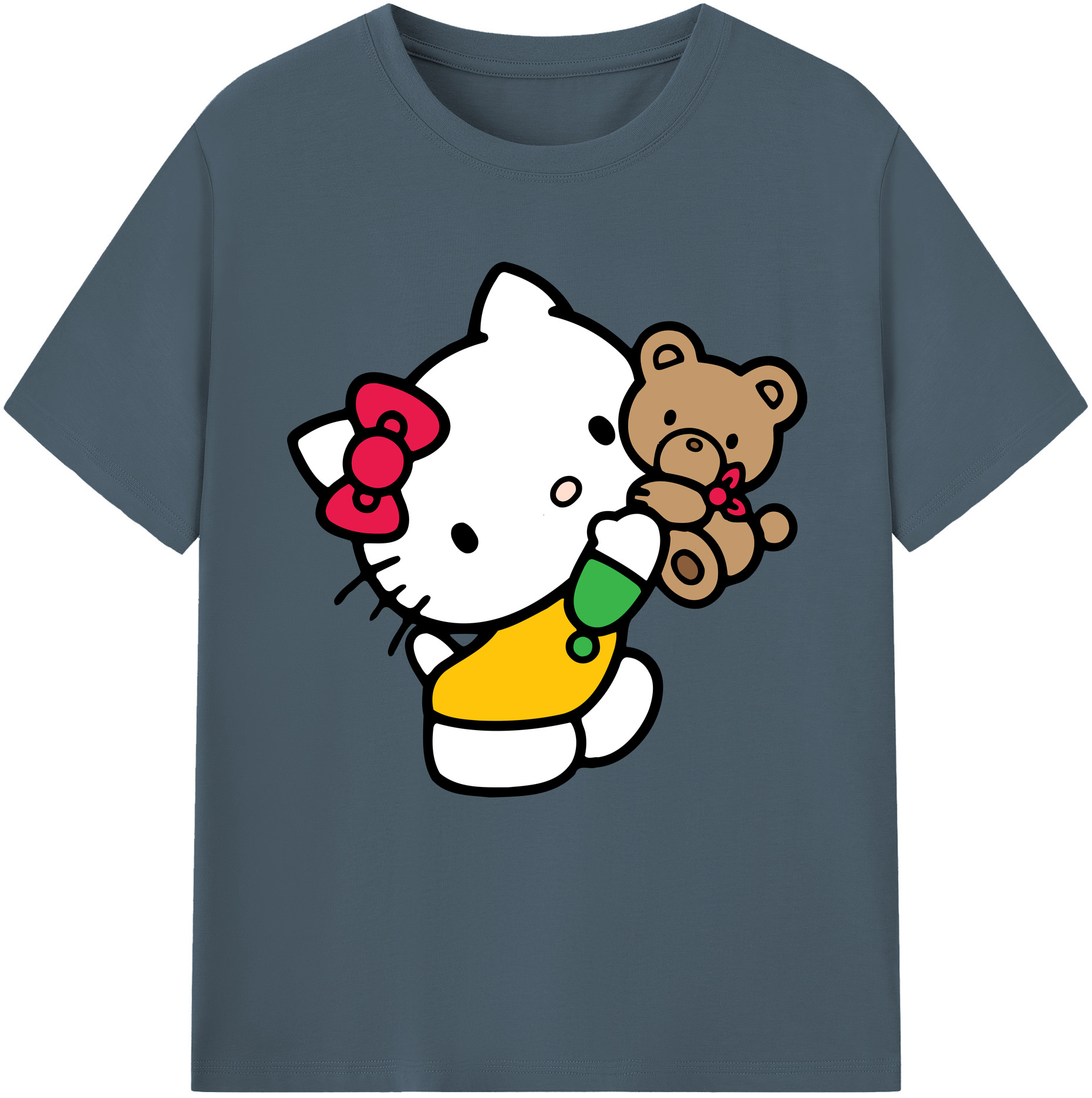 （画像用） Hello Kitty ハローキティ 綿100％半袖Tシャツ（フロントプリント）